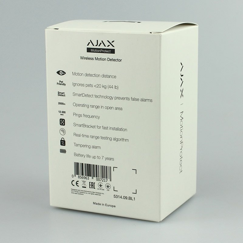 Wireless motion detector Ajax MotionProtect Plus with microwave sensor (black)