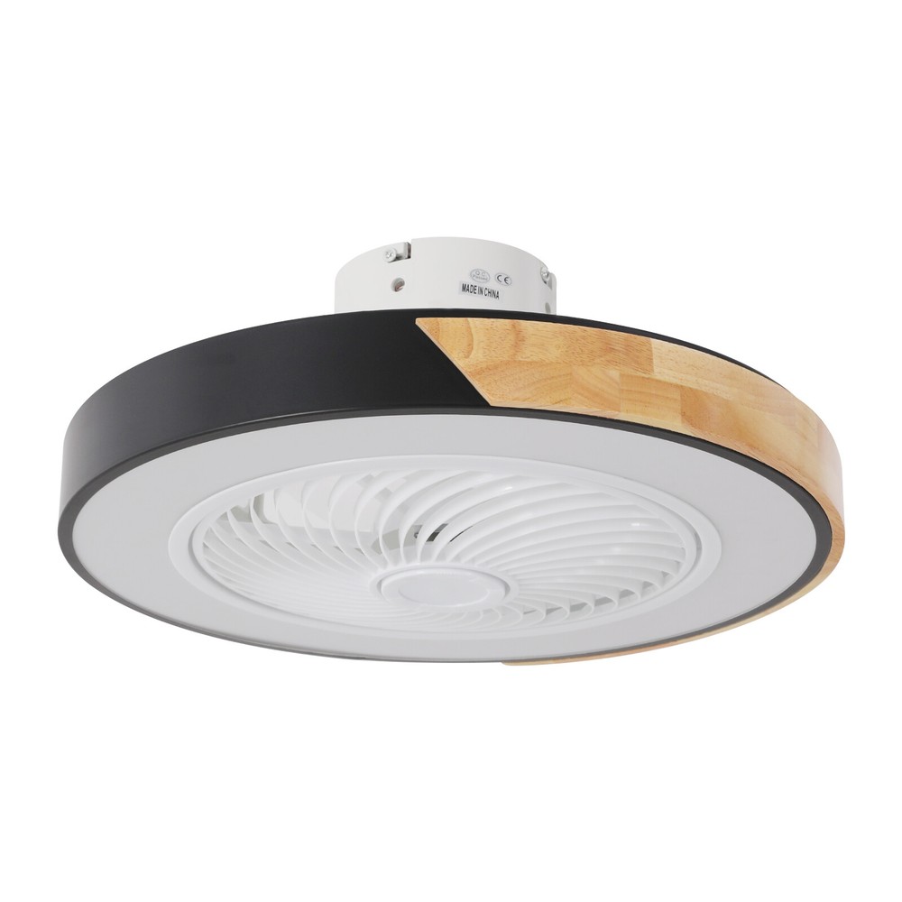 21.6" Flush Mount Ceiling Fan Light with Remote Control, 6 Speeds, Cage Design