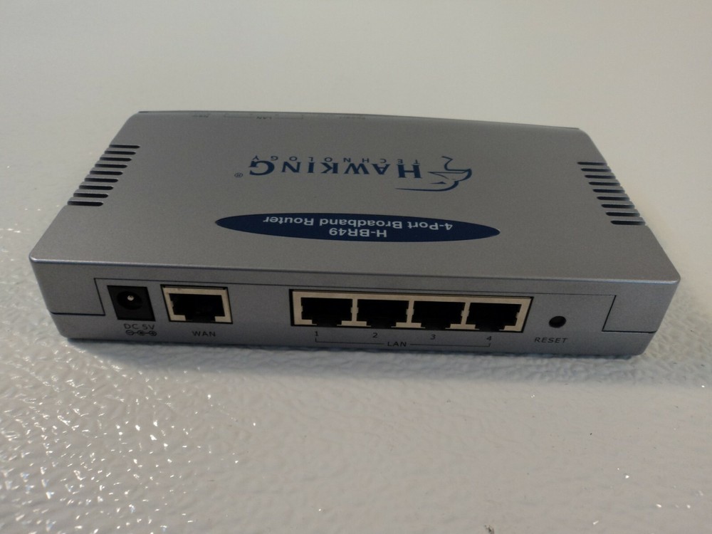 Hawking Technology 4 Port Broadband Router EtherSwitch Gray H-BR49