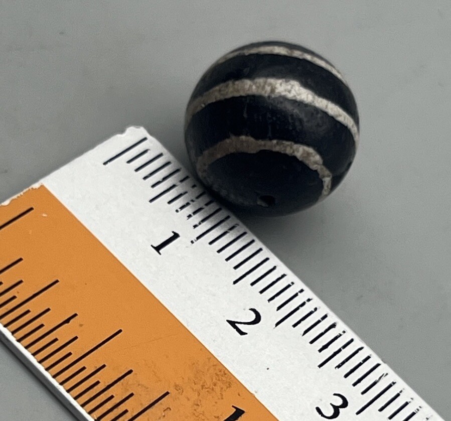 Ancient Burmese pyu Agate Bead Eached Decorated Agate Bead Amulet
