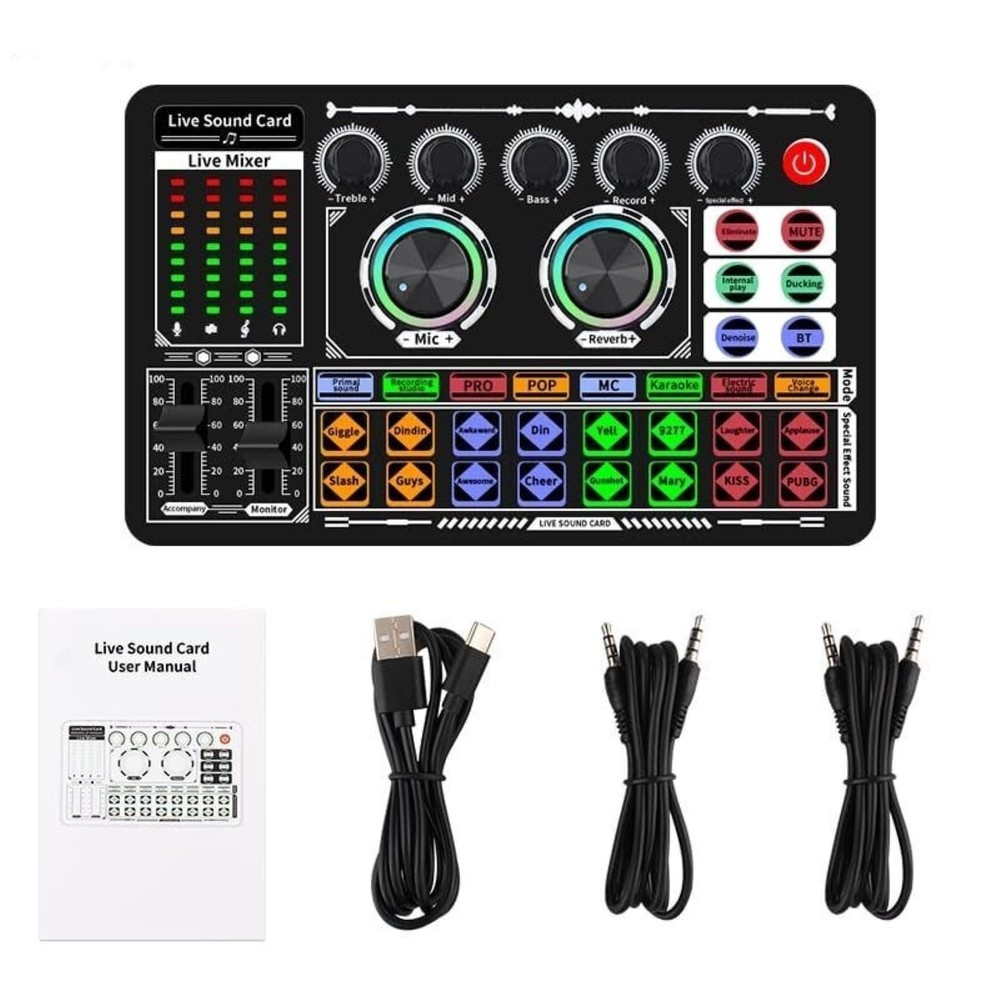 F999 Professional Live Sound Card Multi-platform Live Steaming Compatibility