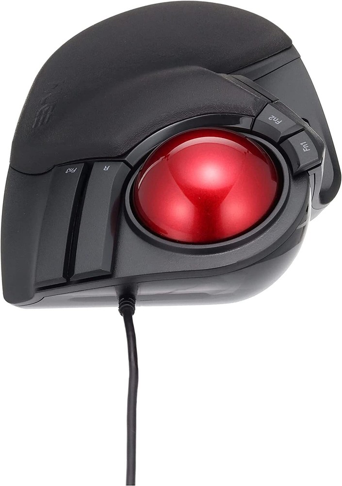 ELECOM Wired Finger-Operated Large Size Trackball Mouse 8-Button Function w