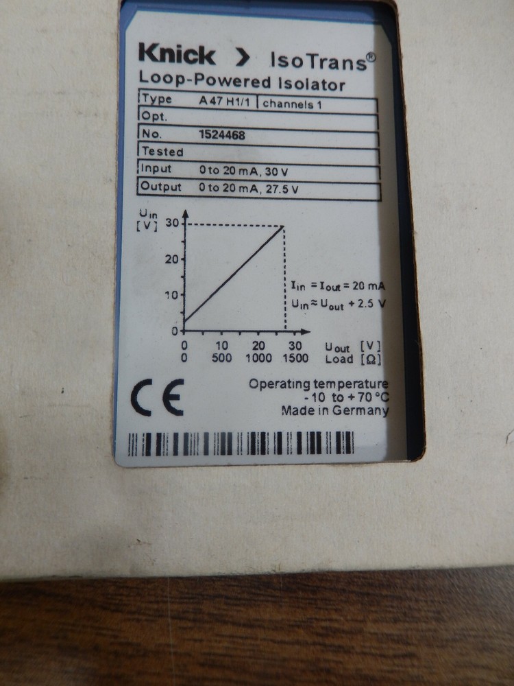 Knick A47 H1/1 Loop-Powered Isolator --Unused--