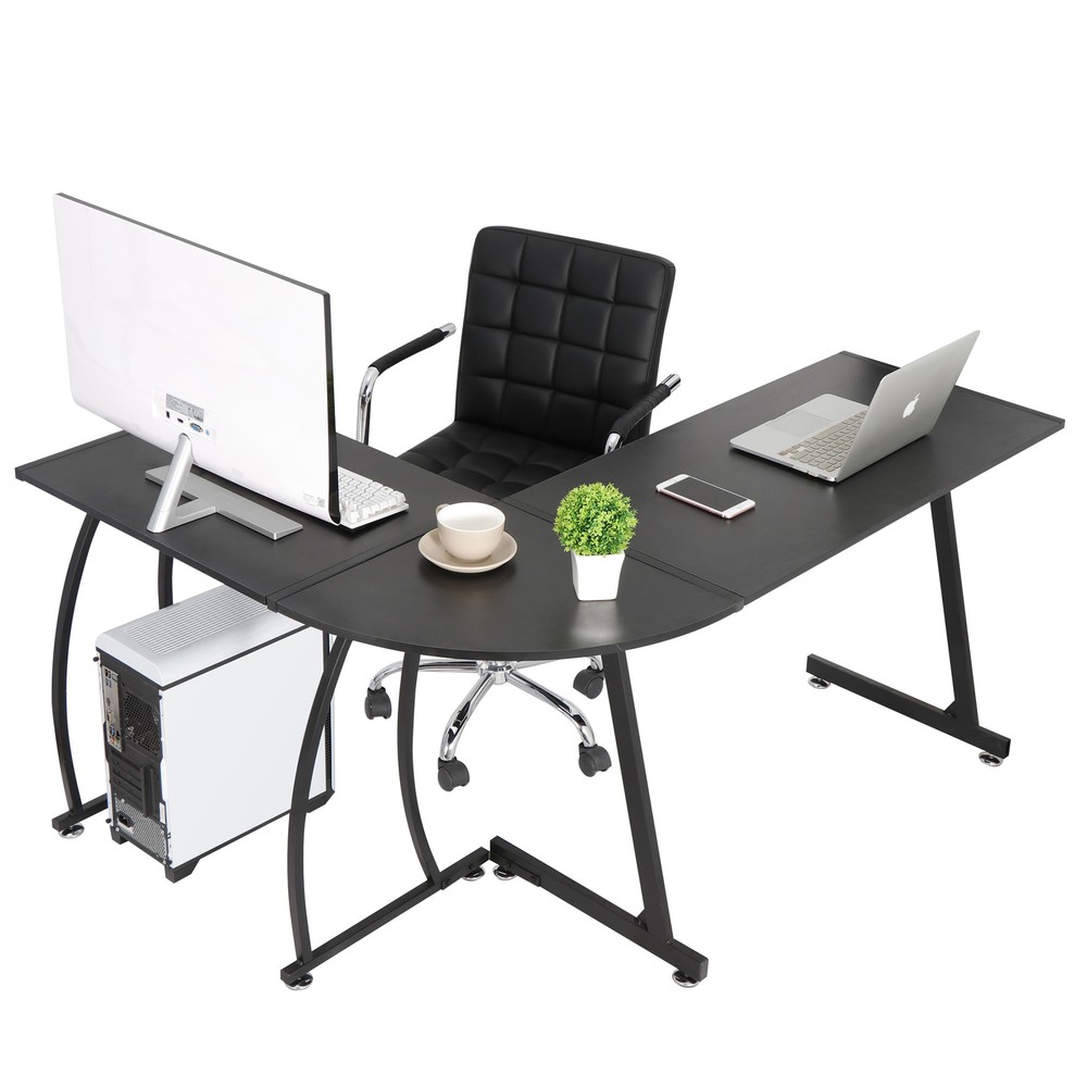 Modern L Shaped Corner Computer Desk PC Laptop Study Table Workstation 58"
