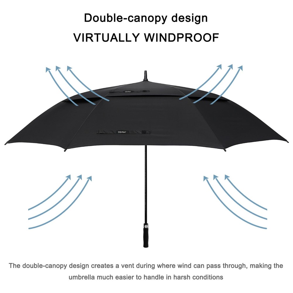 72 Inch Huge Large Oversize Golf Umbrella Automatic Open Double Canopy Windproof