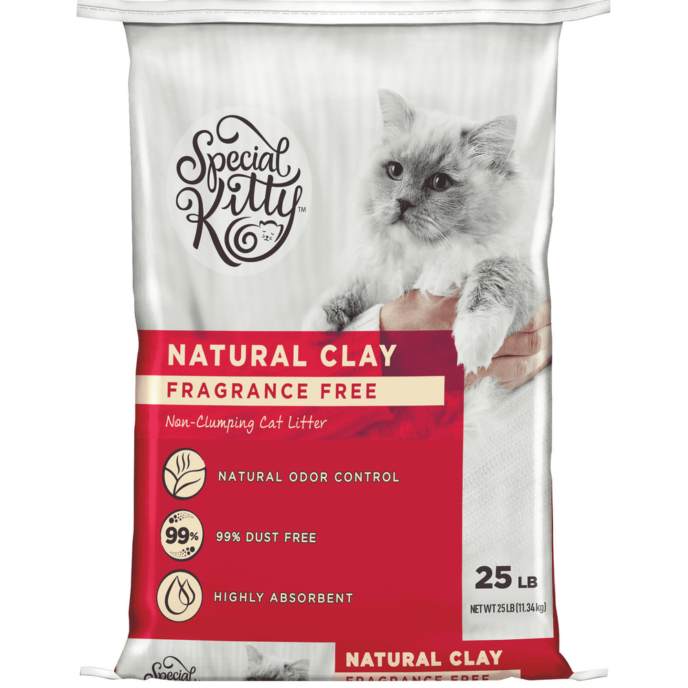 Non Clumping Clay Cat Litter Natural Unscented 25 lb 2 Pack