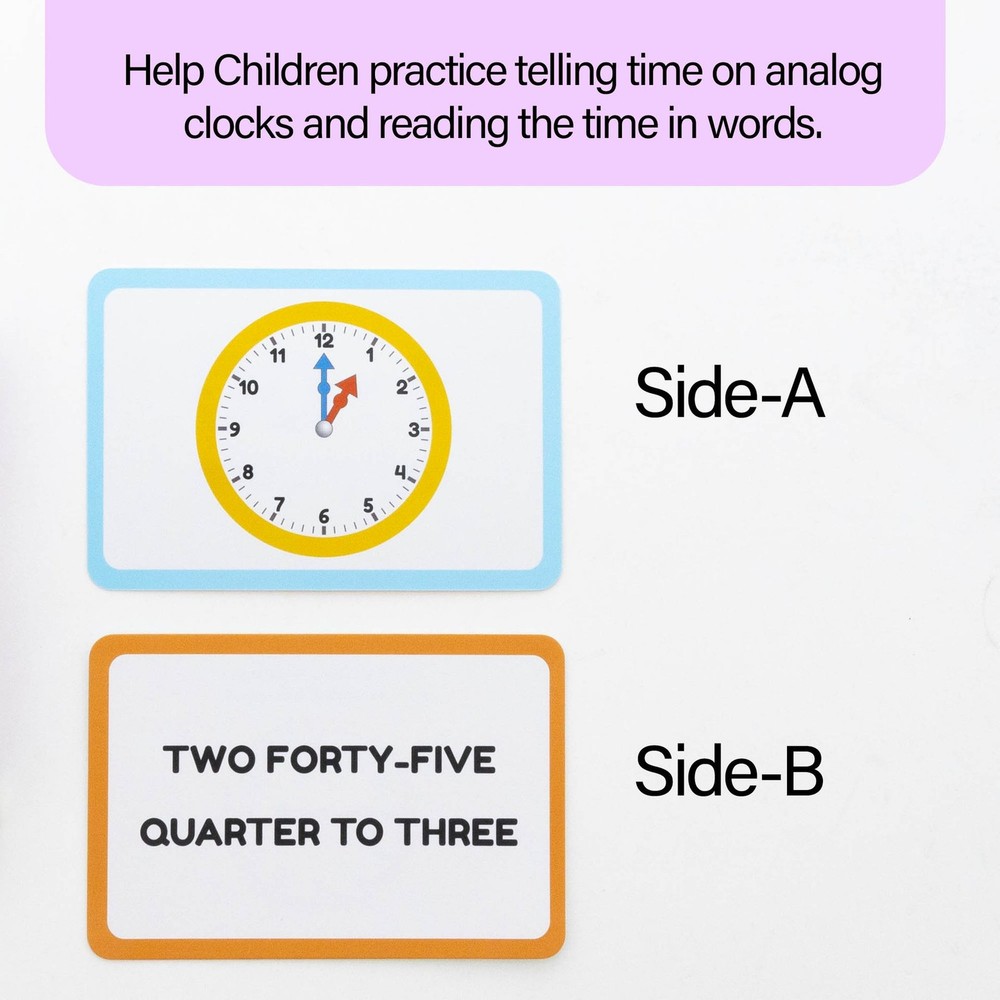 BAZIC Time Flash Cards (36/Pack), pack of 24
