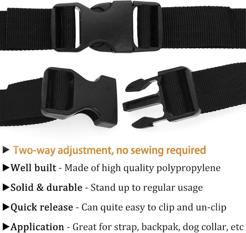 Buckle 1" Wide Inside, Quick Side Release Buckle for 1 Inch/25Mm Webbing Straps,