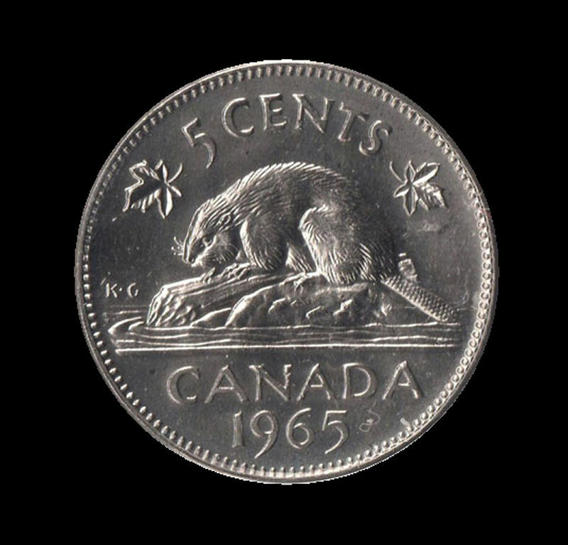 1965 Canada   5 Cent  UNC. from a roll