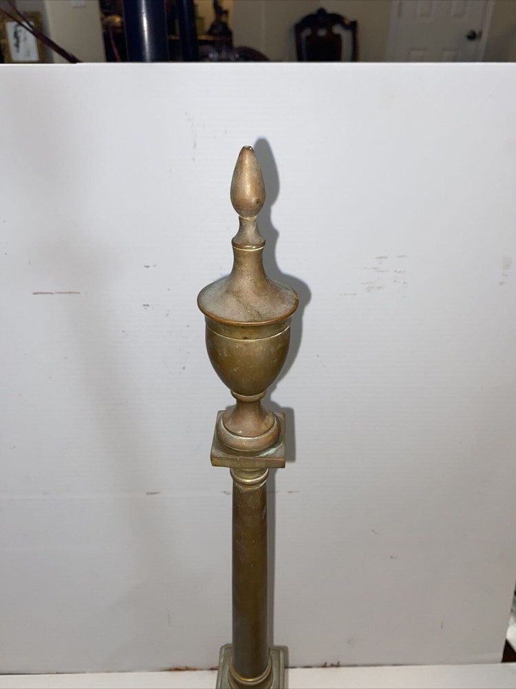 Federal Style Andirons For Fireplace Solid Brass & Cast Iron 25” H