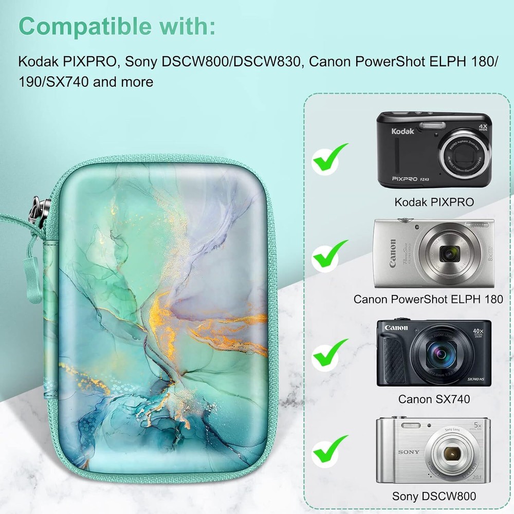 Digital Camera Carrying Case for Kodak Pixpro/Canon PowerShot ELPH Hard Shell