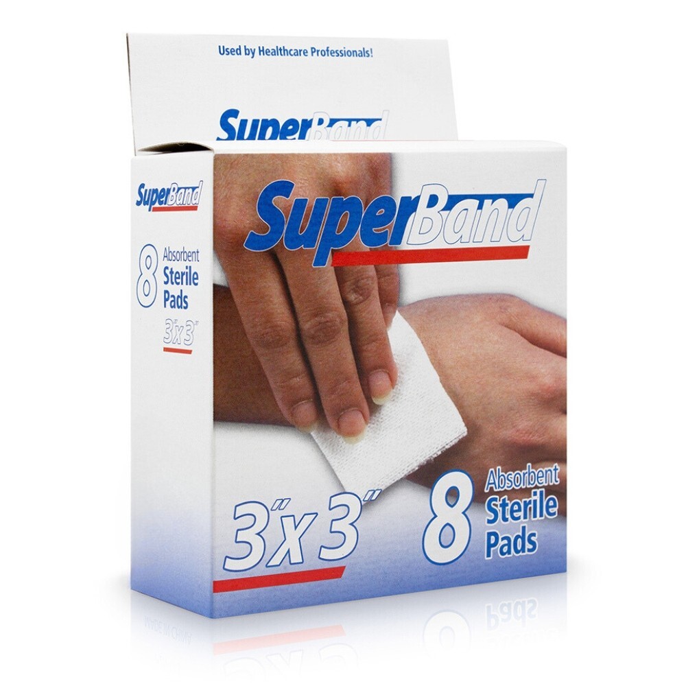 SUPERBAND ABSORBENT STERILE PADS X 8