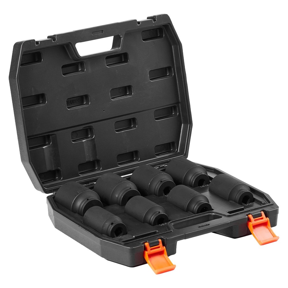 Axle Nut Impact Socket Set Drive Deep 12-Point 8PCS Metric Nut Socket