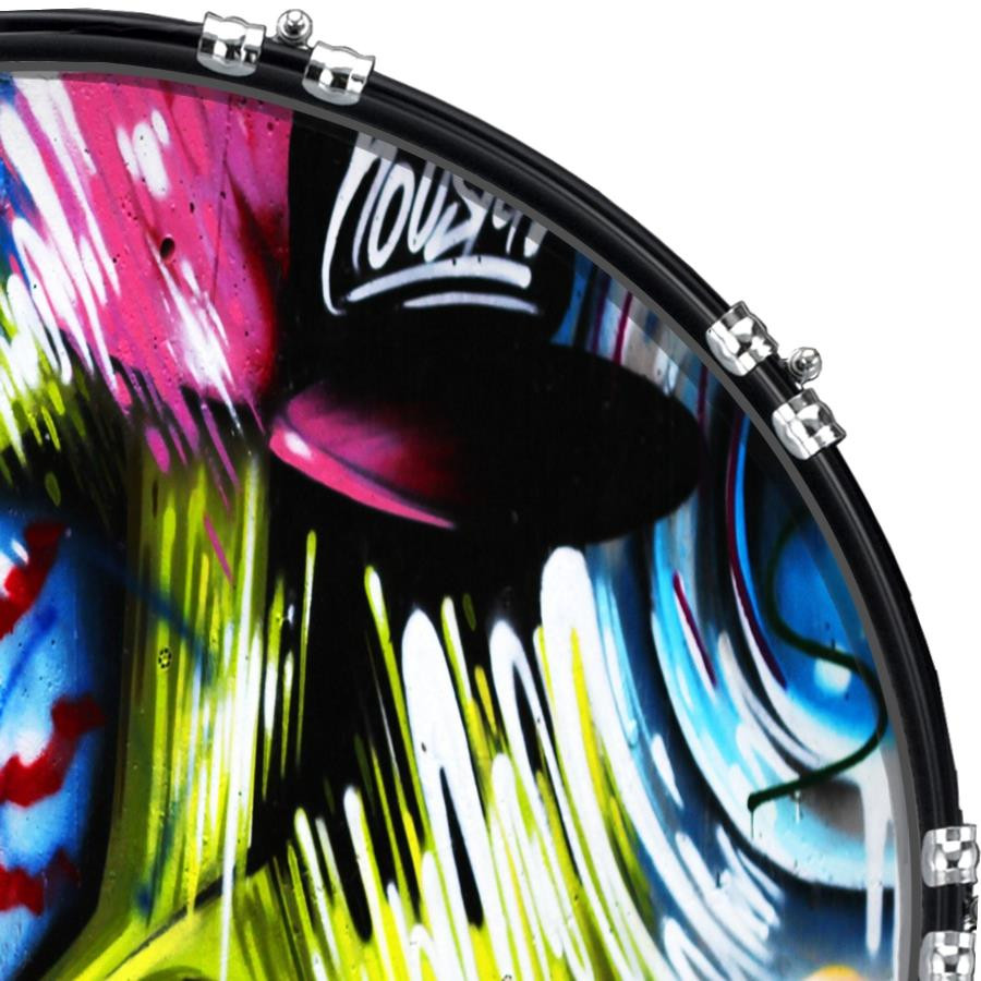 20" Custom Bass Kick Drum Front Head Graphic Graphical Graffiti 3