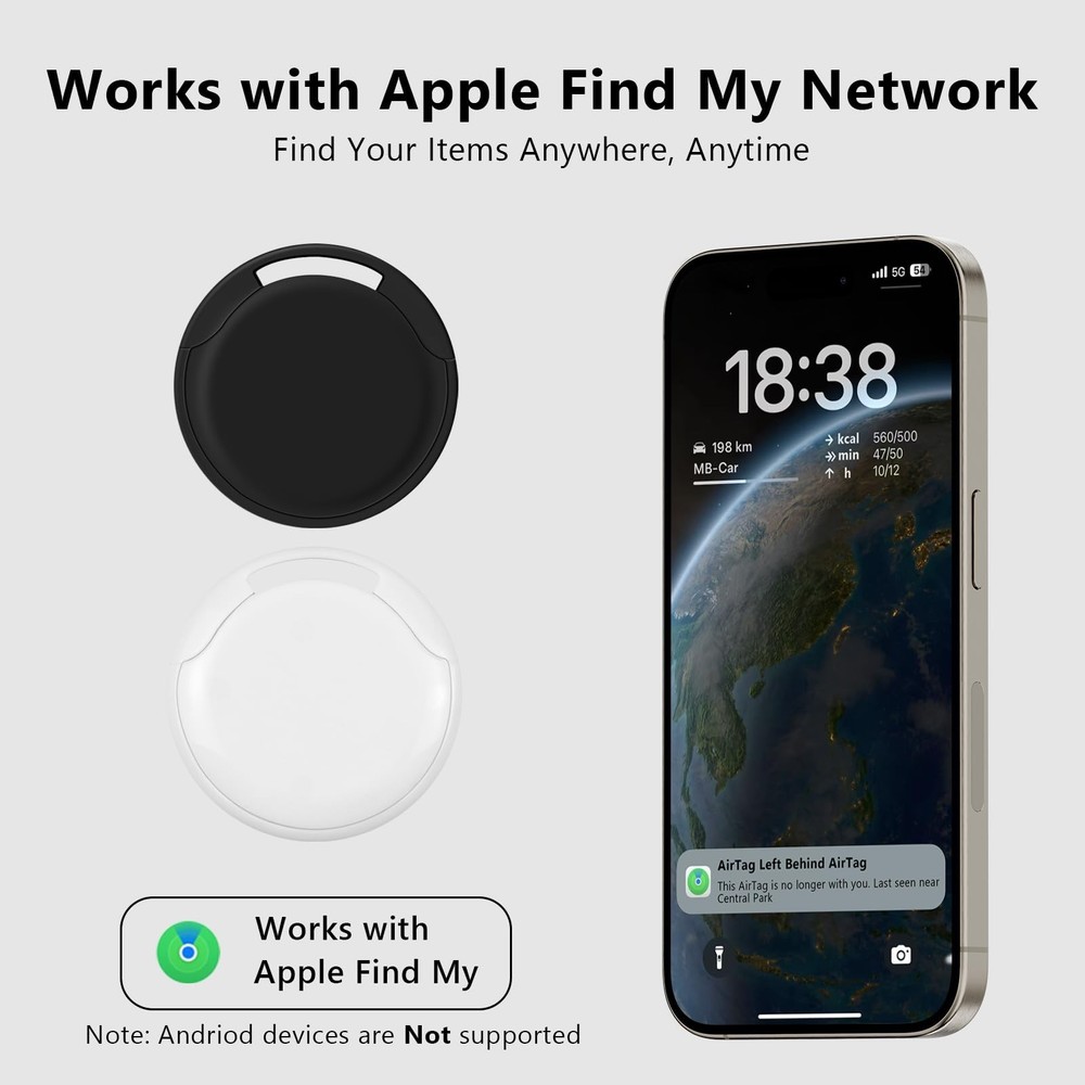 Air Tracker Tags-4Pack, Smart Bluetooth Tracker Tag, Works with Apple Find My...
