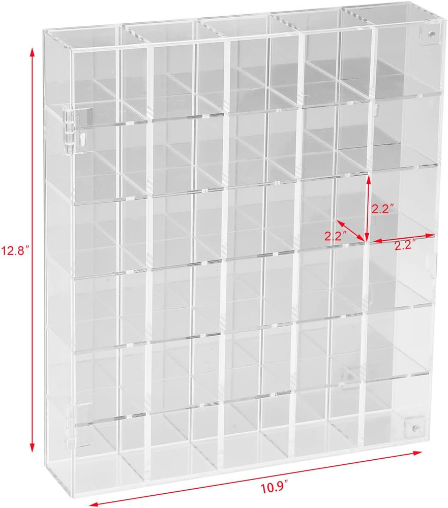 Adjustable Rock Display Case Clear Acrylic Collection Box with Mirrored Arrowhea