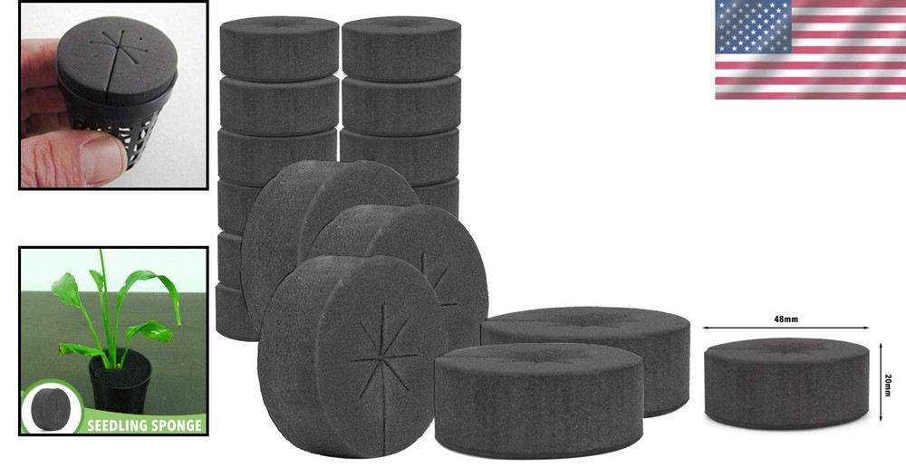 48mm Plant Cloning Collars - Durable Sponge Inserts for 2 Inch Net Cups, 30pcs