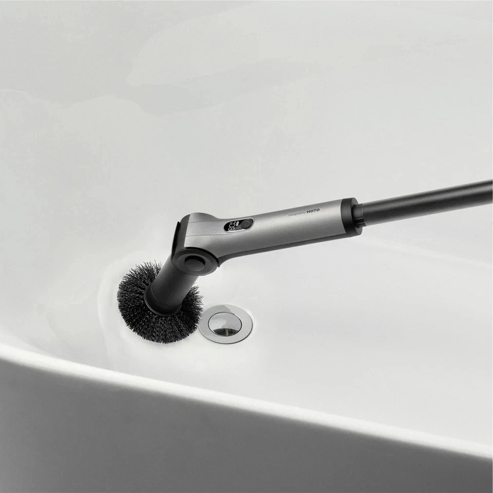 HOTO Flexi Cordless Spin Scrubber with Telescoping Handle & Multi-Surface Brush
