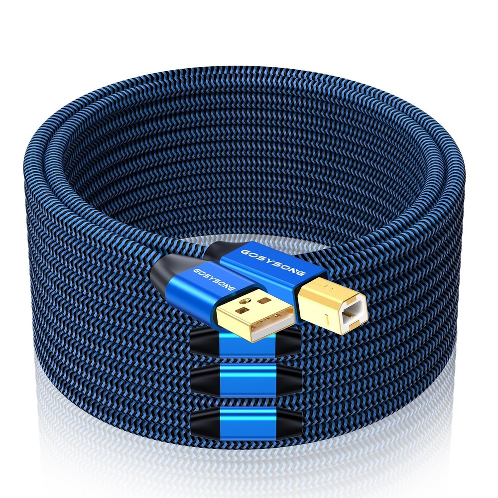 100ft Active USB 2.0 Cable, Type A to B, High Speed 100ft, Blue