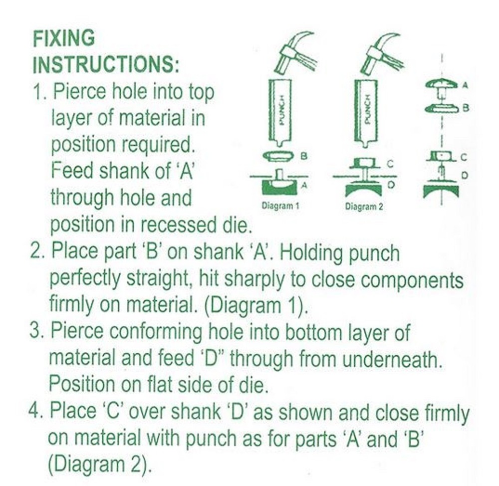 15mm Bronze Heavy Duty Press Stud Kit With Applicator (5 sets)