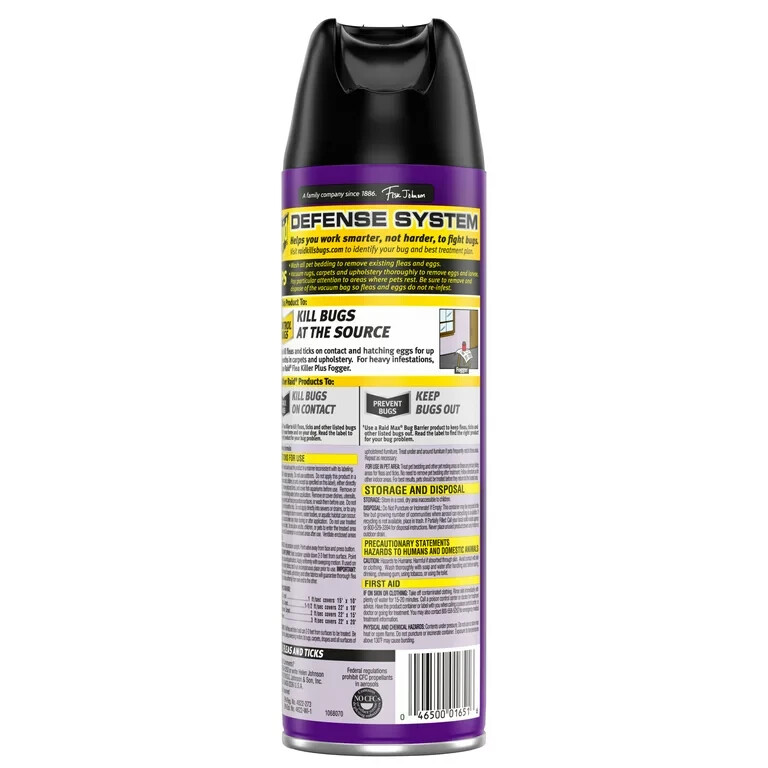3 Pack Raid Flea Killer Plus Carpet & Room Spray Kills Fleas Bed Bugs Eggs 16 oz