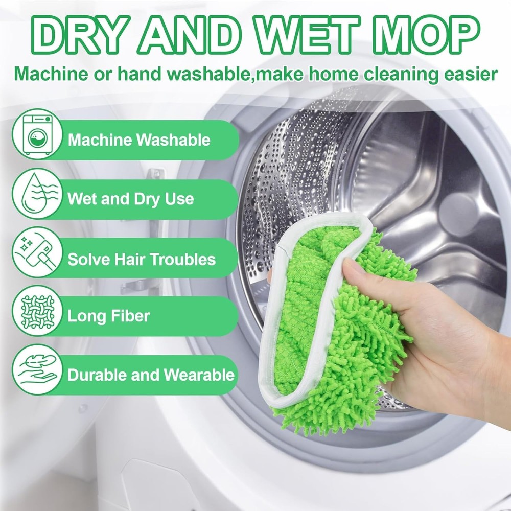Versatile 4PCS Microfiber Mop Pads for All Flooring Types - High Absorption