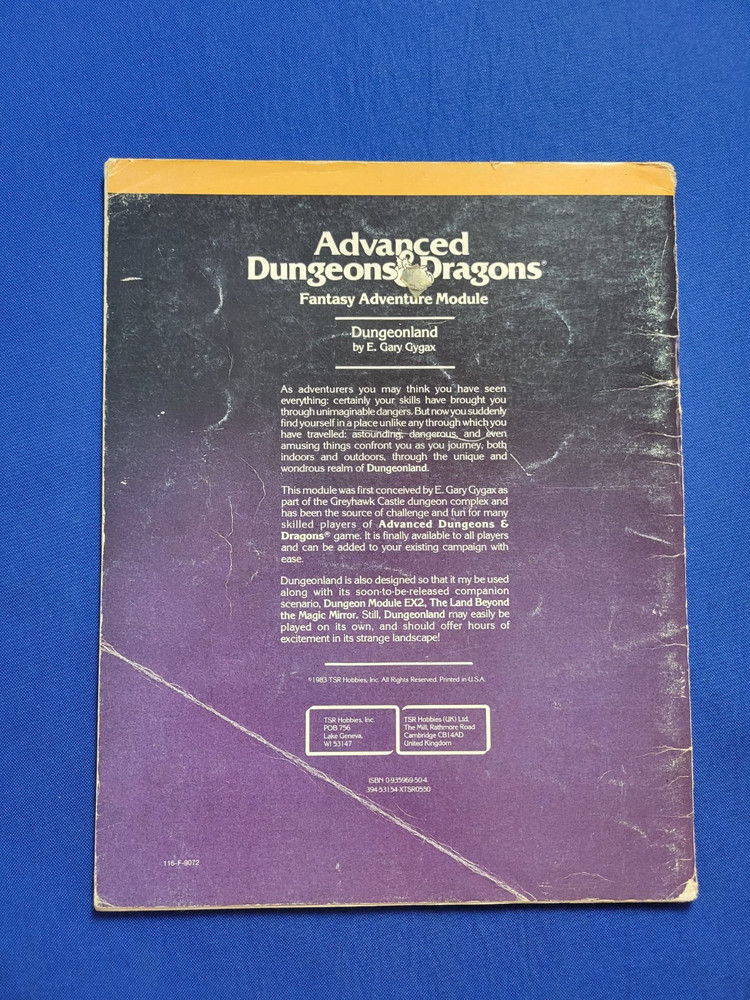 Dungeonland Adventure Module - AD&D EX1