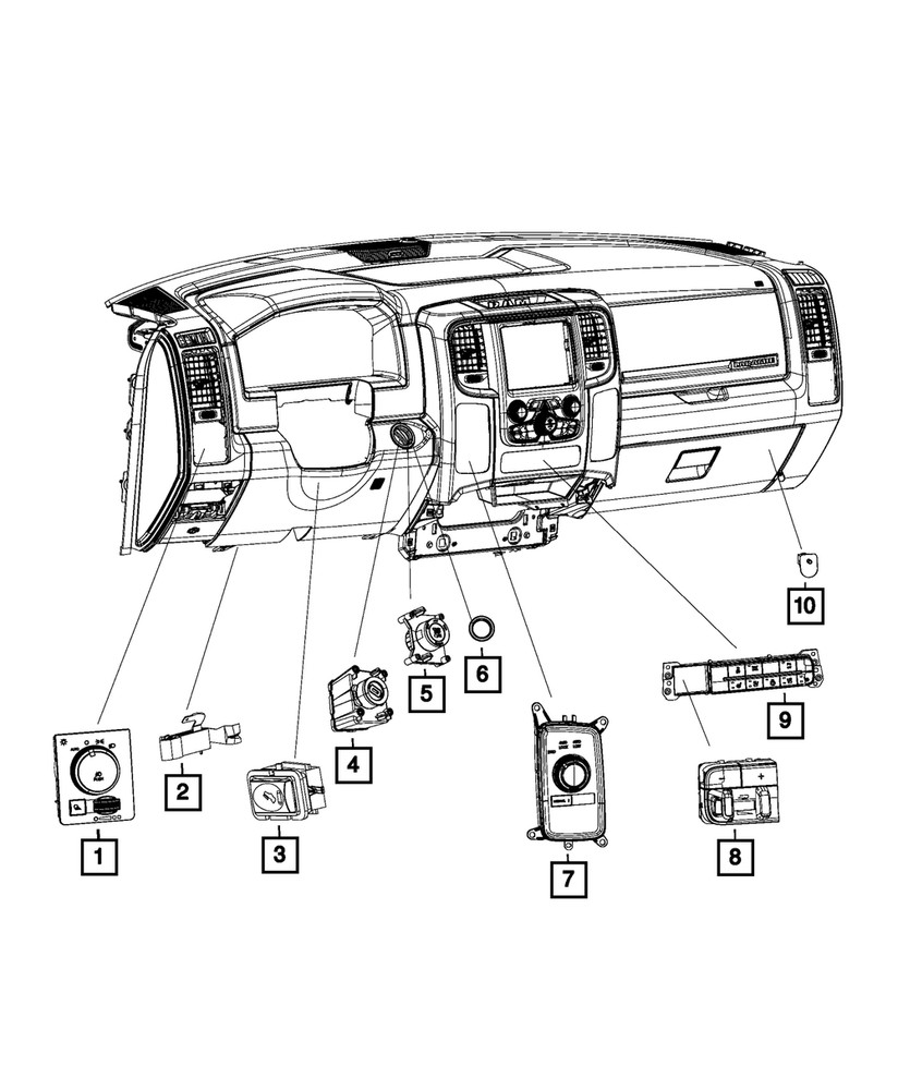 Genuine Mopar Instrument Panel Switch 68271156AA