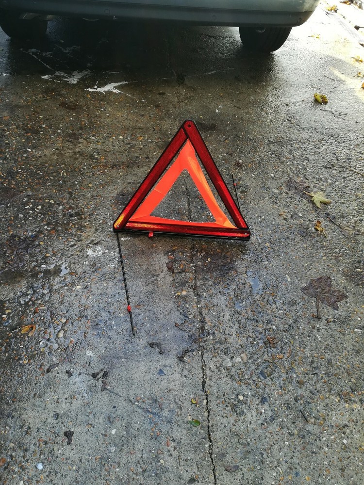 Reflective Car Warning Triangle Breakdown