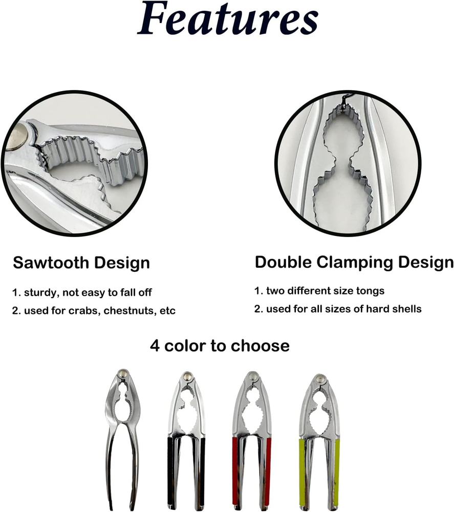 Heavy Duty Nut Cracker & Seafood Tool with Non-Slip Handle