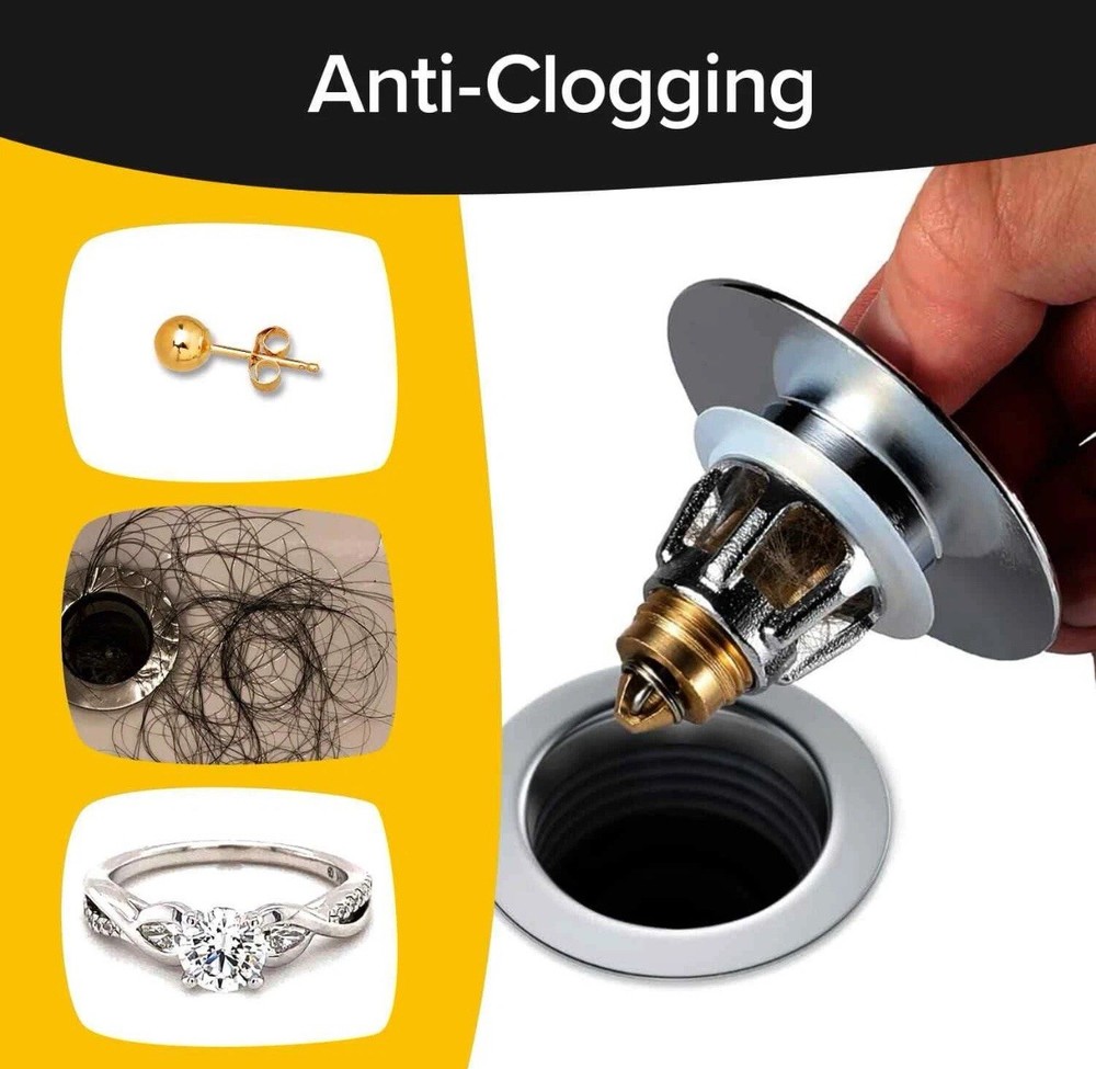 Mer-Maid Drain Magic Universal Sink Stopper, Instantly Replace Broken Stoppers