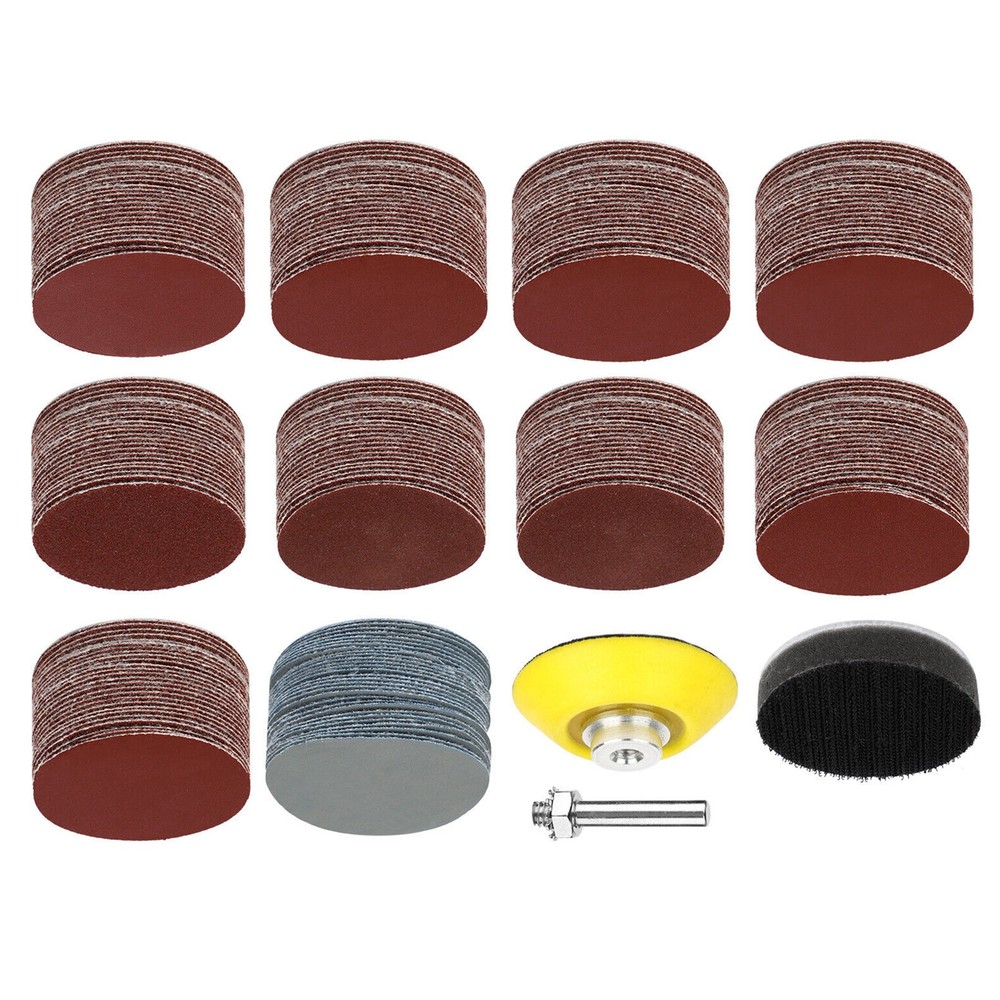 303Pcs 2" Sanding Disc Hook Loop Sander Paper Backer Pad + Drill Adapter Kit
