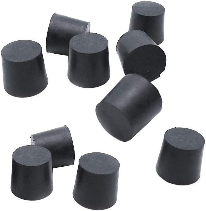 10Pcs Black Lab Plugs Solid Rubber Stoppers Size RS-5.5 1" Long (Diameter: 1....