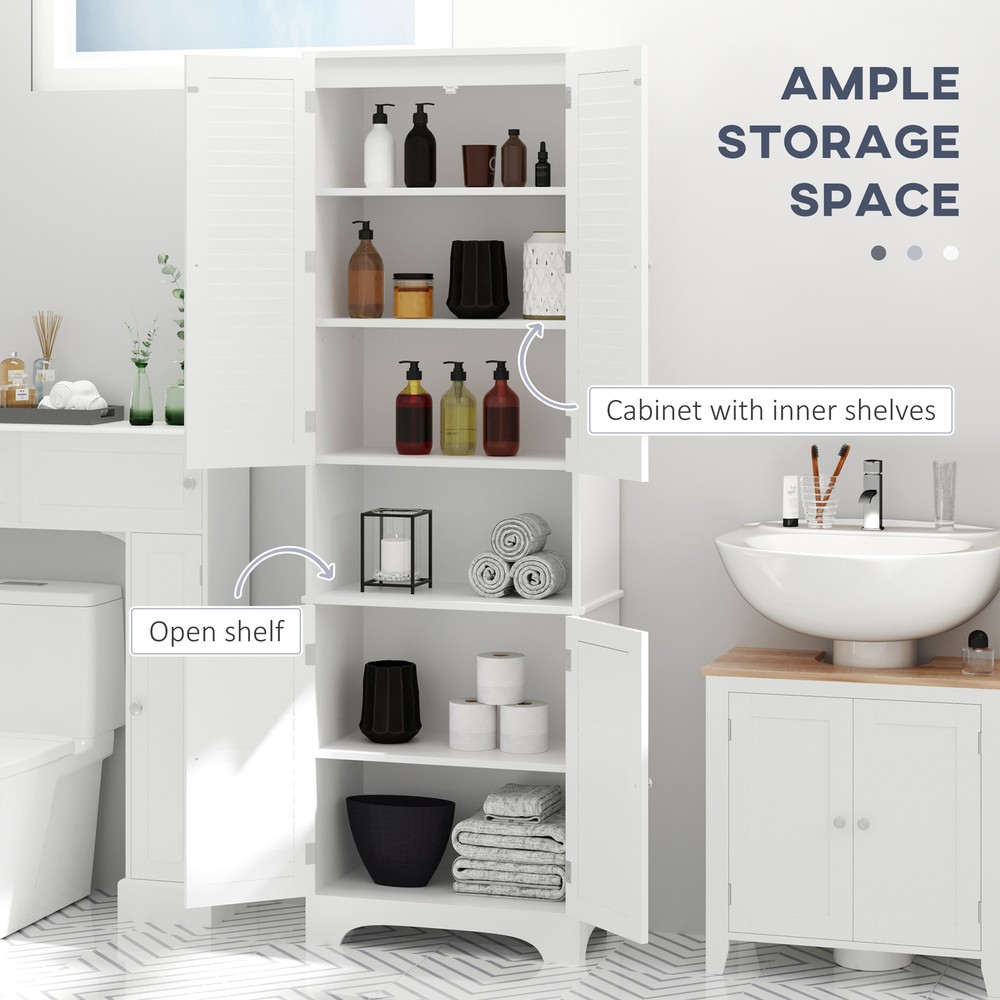 Modern Toliet Vanity Case w/Duo Entry and Moveable Counters, White