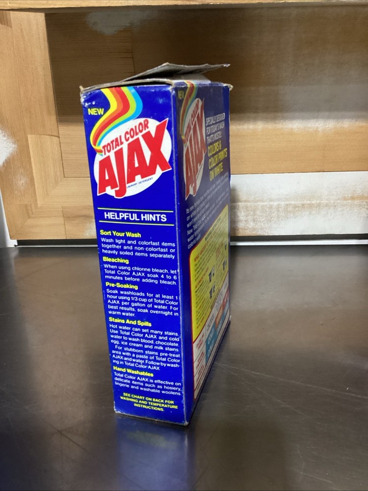 Vintage 1970's Ajax Laundry Soap Box 20 oz EMPTY