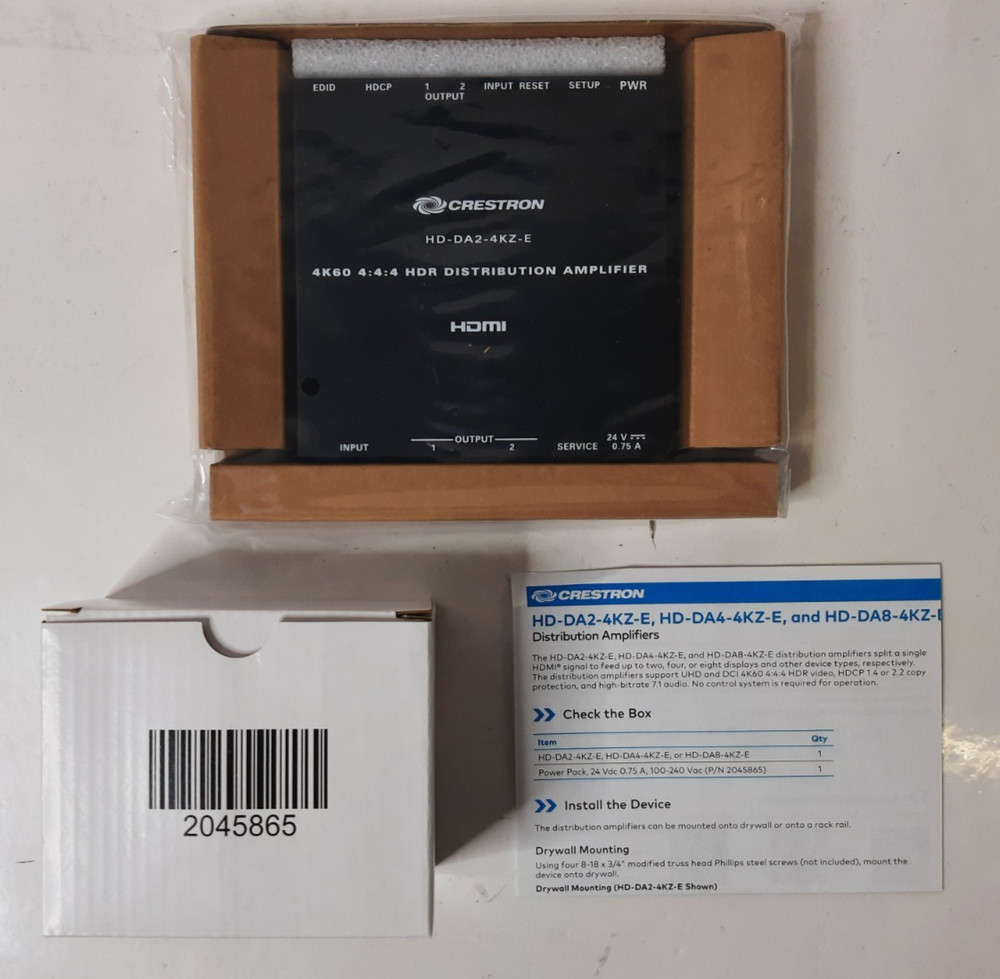 Crestron HD-DA2-4KZ-E Distribution Amplifier - New Open Box