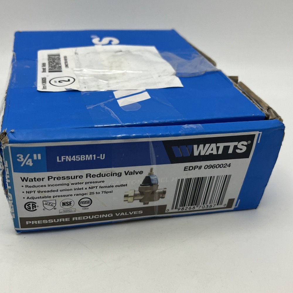 Watts 3/4 50psi Water Pressure Reducing Valve Lead (LFN45BM1-U)