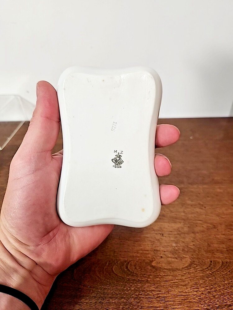 MZ AUSTRIA PINK - GOLD - RECTANGULAR PIN DISH