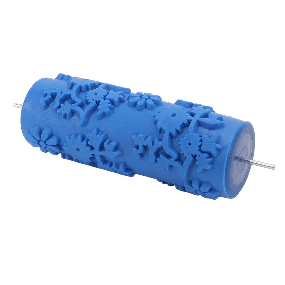 Pattern Paint Roller 5 Inch Flower Design Rubber Decorative Texture Roller