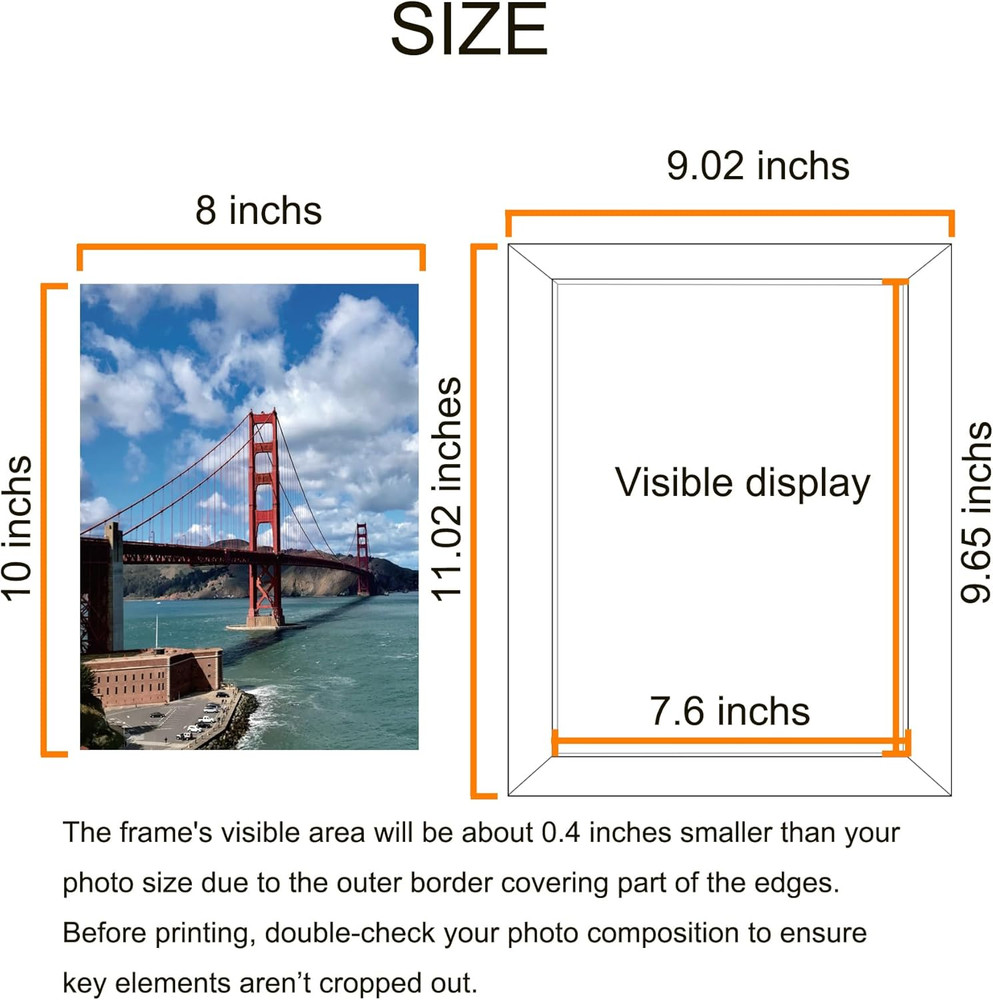 8X10 Picture Frame Brown for Wall Mounting or Tabletop Display 2 Pack