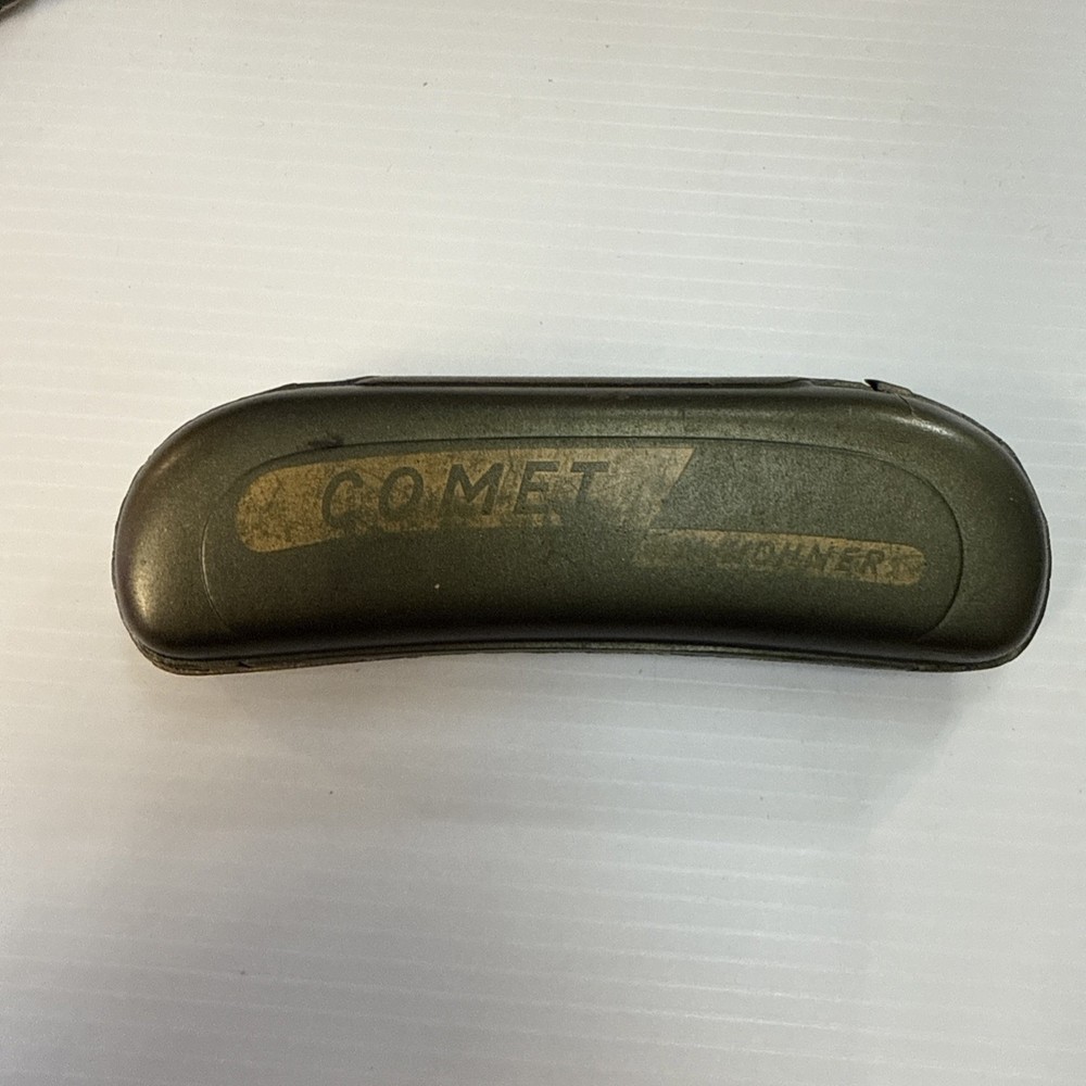Hohner Comet Harmonica Harp Green Case Likely 1930s