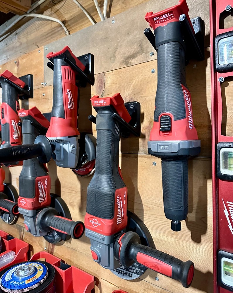 Milwaukee Grinder, End Grinder, Multitool Wall Mount 3D Printed red OR black