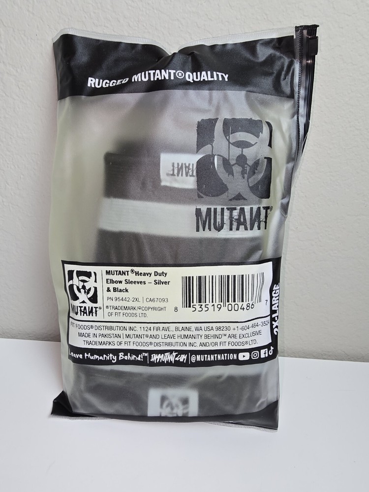 MUTANT 2XL Elbow Sleeves - Silver & Black