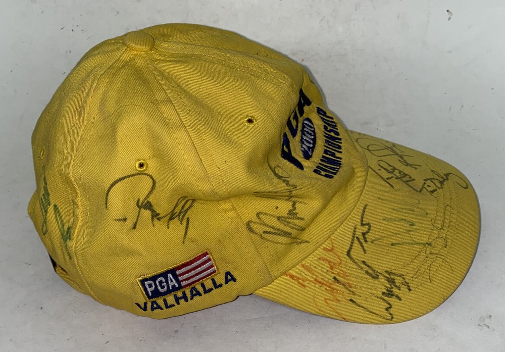 PGA Championship 2000 Yellow AUTOGRAPHED Golf Hat