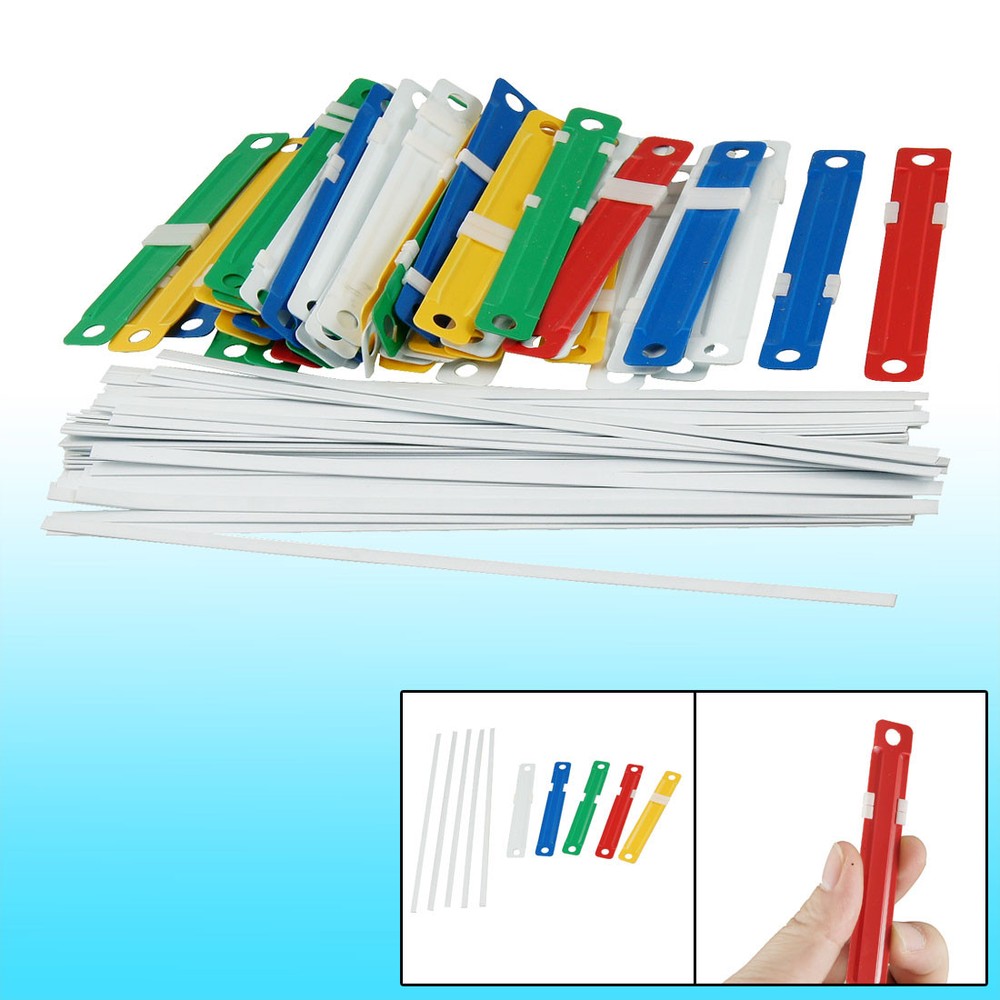 45 x Multicolored Plastic Two-Piece Paper Document Clip Binding Fasteners