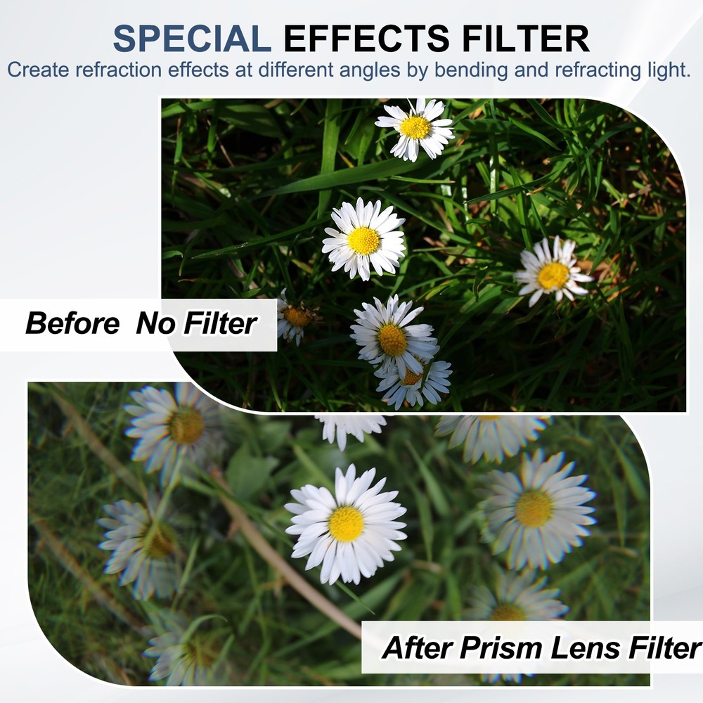 37mm Prism Lens Filter, Special Effects Filter Prism Crystal Glass Effect Black