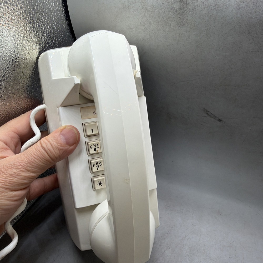 Vintage GTE Automatic Electric Push Tone Wall Telephone White