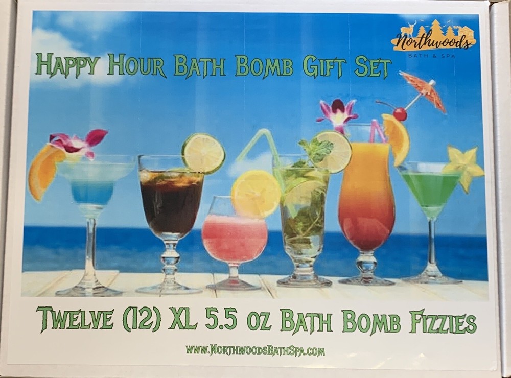 Large Happy Hour 12-pack Bath Bomb Gift Set