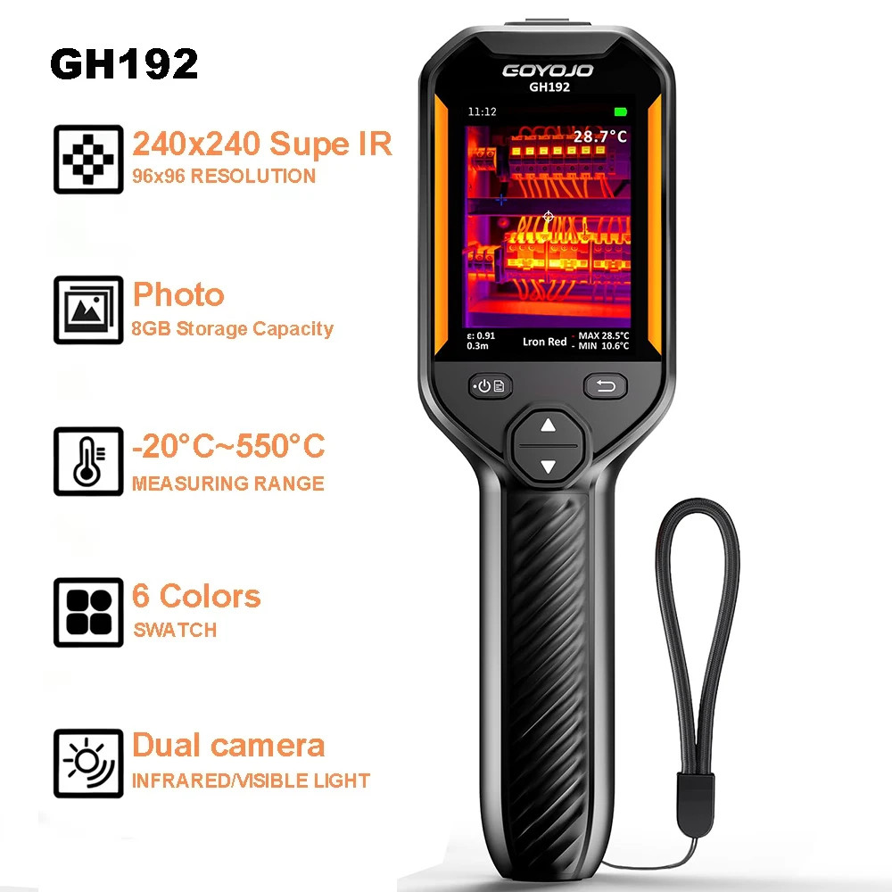 Handheld Thermal Imaging Camera 240X240 Super IR Resolution 2MP Visual Camera