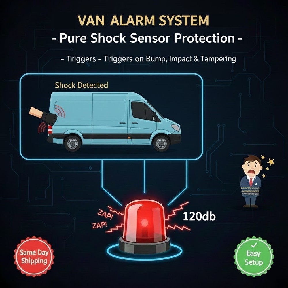 RV-Van-Motorhome-Caravan Wireless Remote Alarm Security Vibration-Shock Sensor